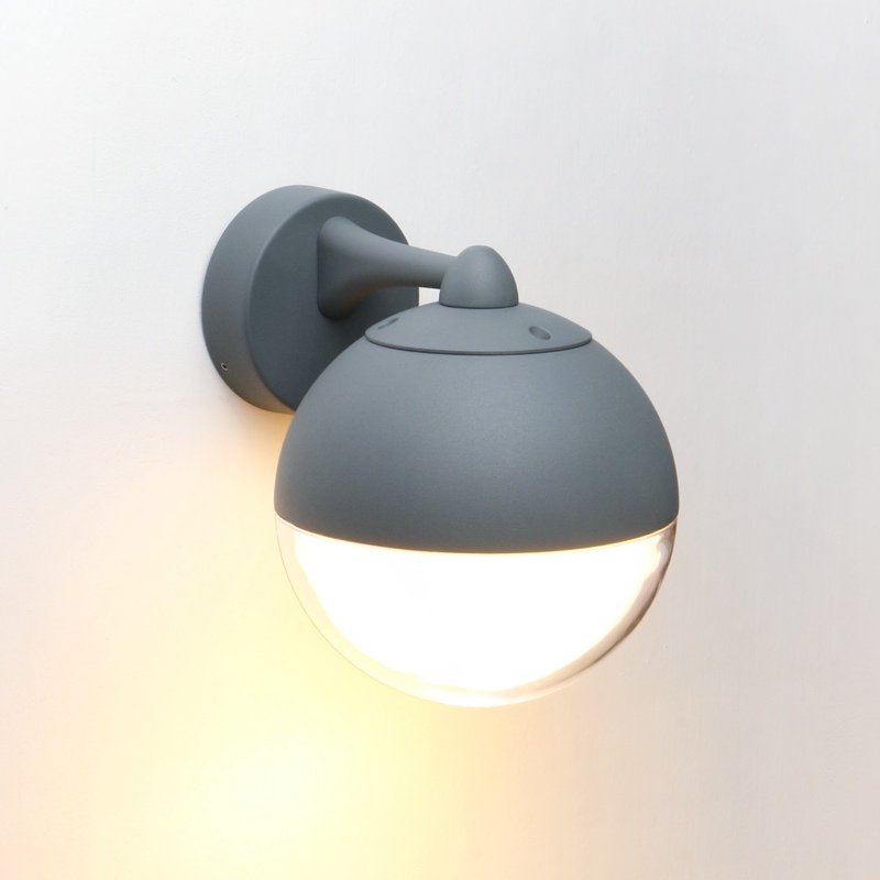 Round Outdoor Aluminum Sphere Wall Lamp