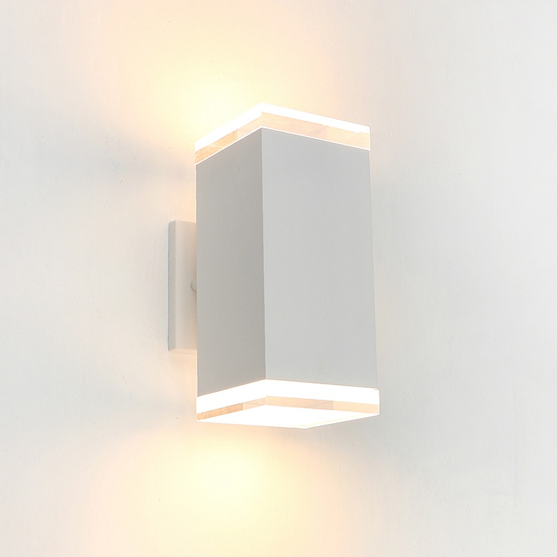 Outdoor White Rectangular Wall Light