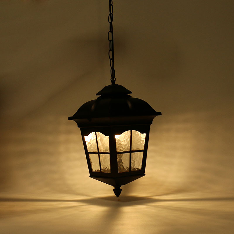 Waterproof Retro Hanging Lantern Exterior Pendant Porch Light