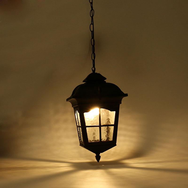 Waterproof Retro Hanging Lantern Exterior Pendant Porch Light