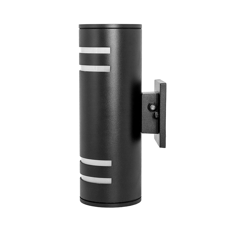 Black Cylinder Wall Sconce With Motion Sensor