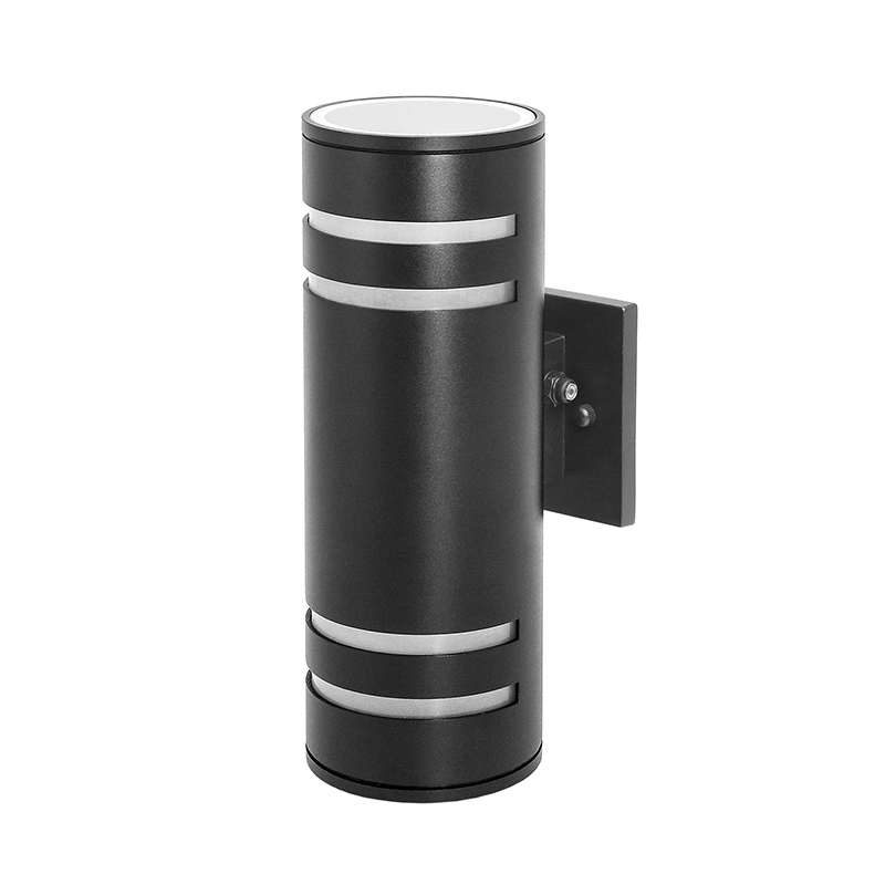 Black Cylinder Wall Sconce With Motion Sensor