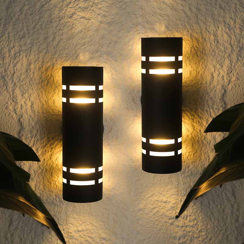 Black Led E27 Outdoor Wall Light