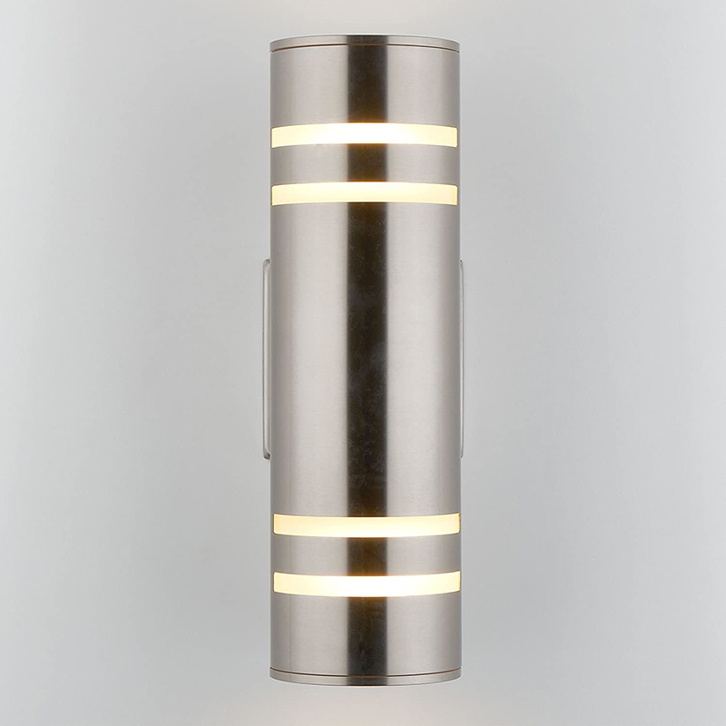 Stainless Steel Porch Lights Up Down Cylinder Outdoor Sconce