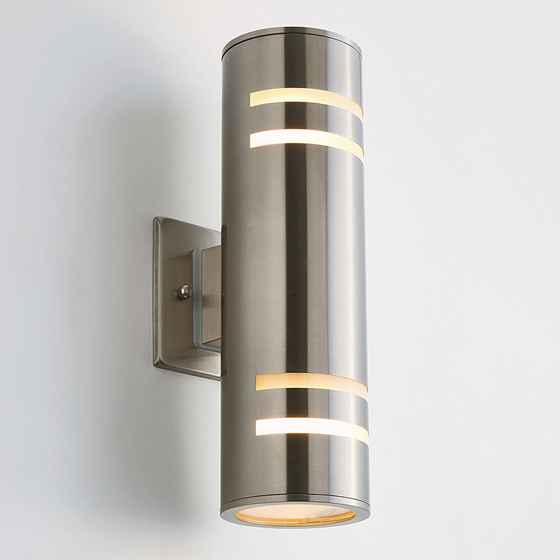 Stainless Steel Porch Lights Up Down Cylinder Outdoor Sconce