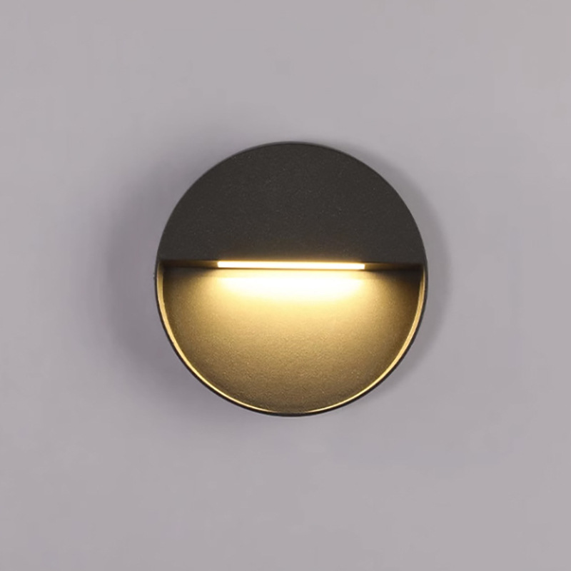 Round Shape Porch Lights Led Contemporary Outdoor Wall Sconces 