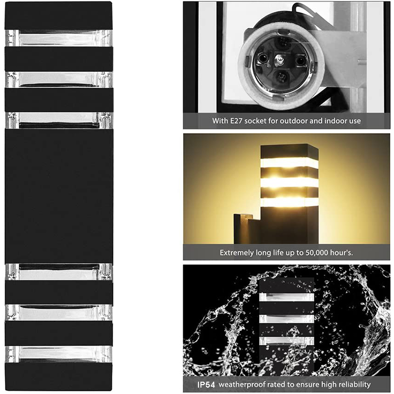Porch Wall Sconce Modern Outdoor Lights Black