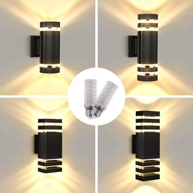 Modern Outside Black Up Down Outdoor Wall Lights