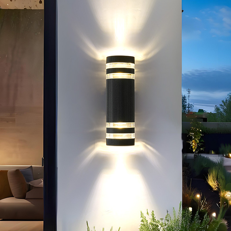 Modern Outside Black Up Down Outdoor Wall Lights