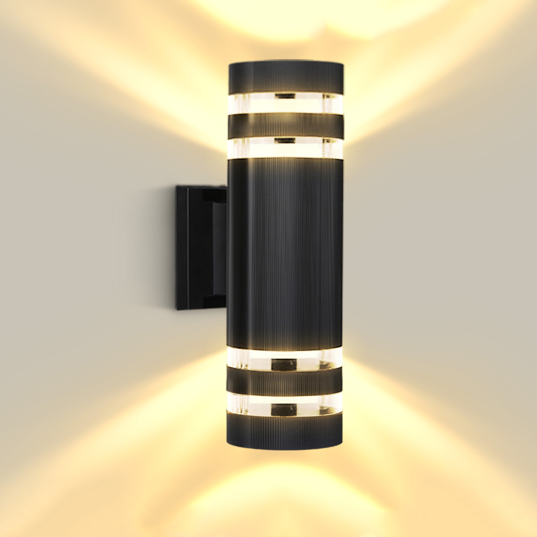 Modern Outside Black Up Down Outdoor Wall Lights 