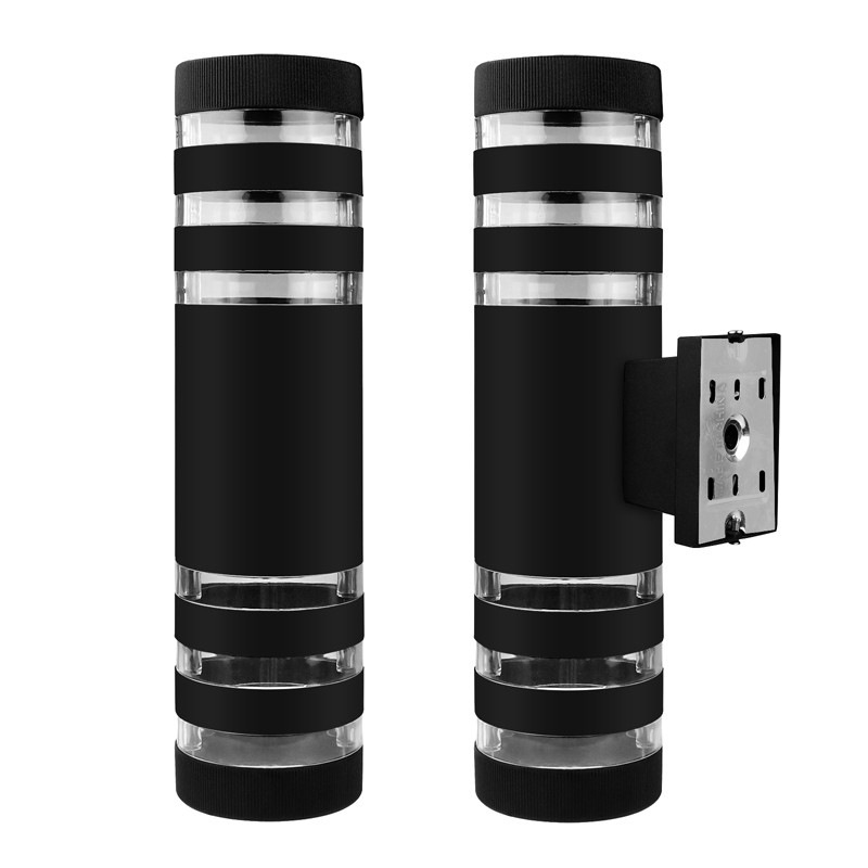 Up Down Wall Sconce Black Cylinder Outdoor Light