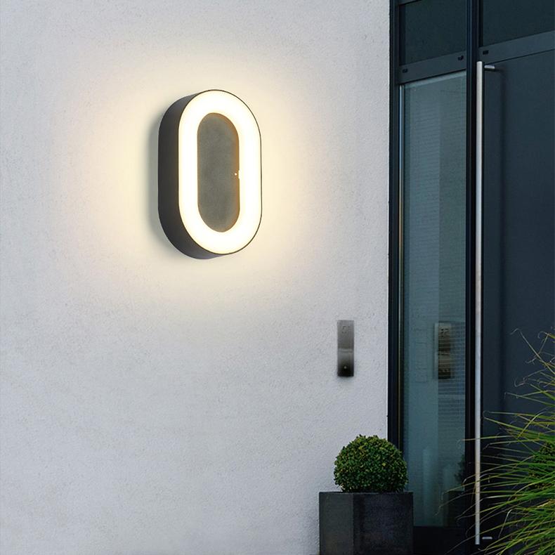 Oval Modern Led Outdoor Lighting Fixtures Wall Mount