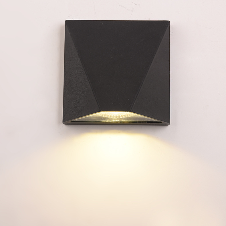 Square Wall Lamp Led outside Lights Black