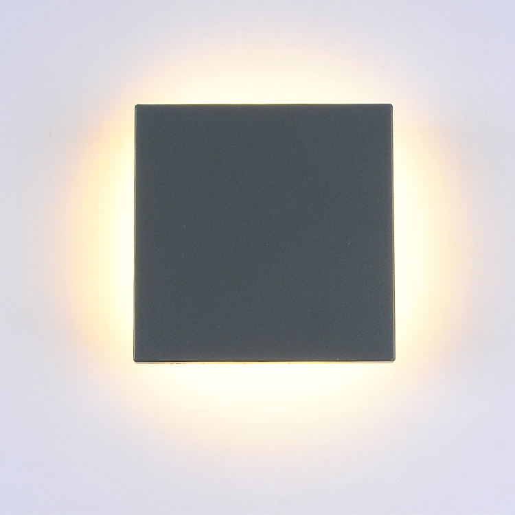 Square Wall Sconce Grey Outdoor Light Fixture 