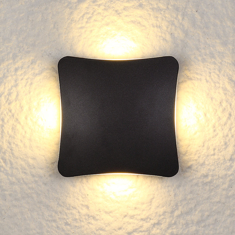 Modern Led Black Square Outdoor Wall Lights 