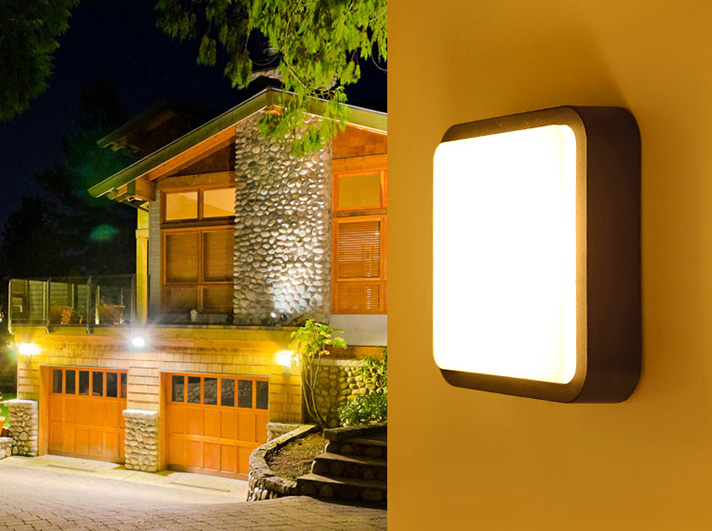 Aluminum Square 30w Led Outdoor Bulkhead Lamp