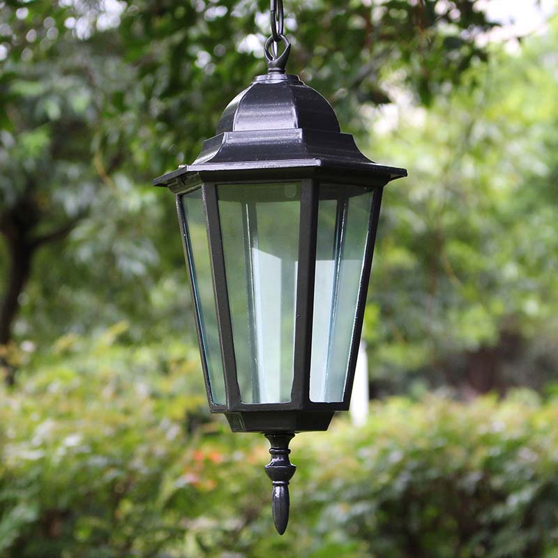 Black Outdoor Hanging Lantern Lights