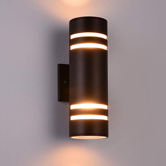 black outdoor aluminum cylinder led wall light 5