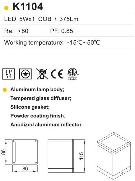 Ceiling Outdoor Led Stairway Wall Light Fixture