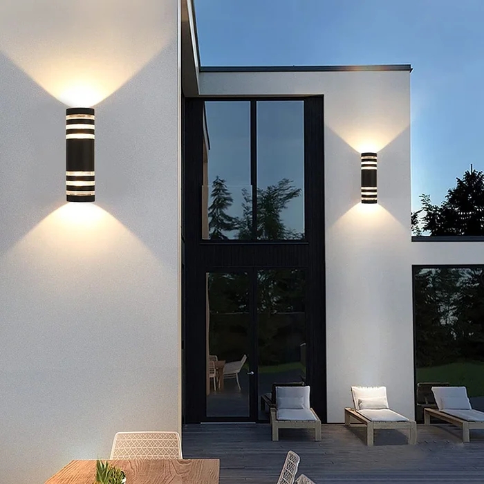 Black Cylinder Outdoor Light